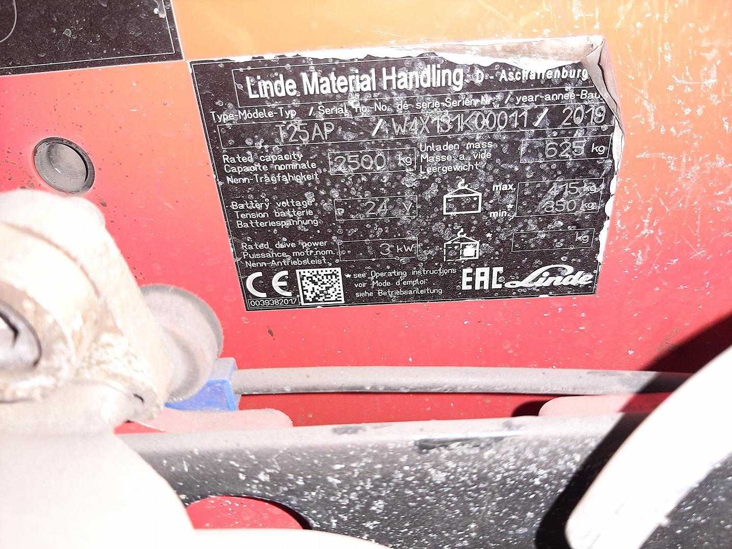 Used Forklift Linde T25AP Aukštas vežimėlis (rankinis / elektrinis kėlimas) (Image 4) Used Forklift Linde T25AP Aukštas vežimėlis (rankinis / elektrinis kėlimas) (Image 4)