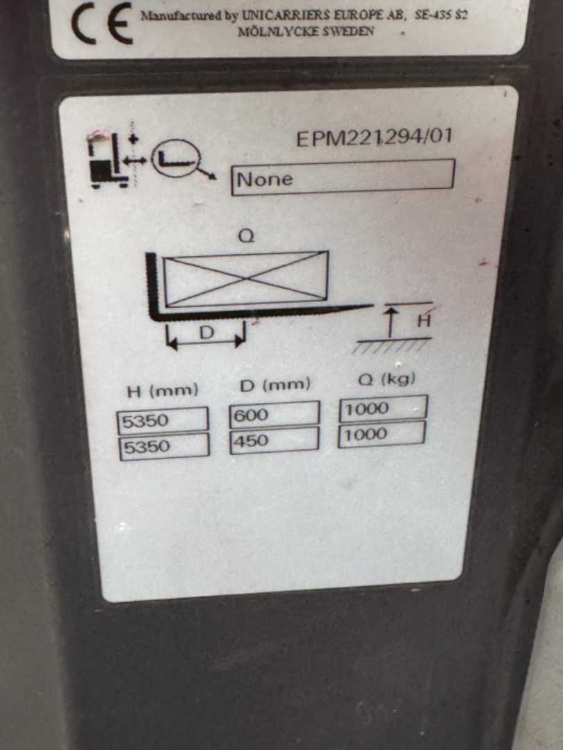 Used Forklift UniCarriers 100TVI470EPM - 2.499 Std. - HH 4.700 mm Aukšto kėlimo krautuvas (> 6 m) (Image 14) Used Forklift UniCarriers 100TVI470EPM - 2.499 Std. - HH 4.700 mm Aukšto kėlimo krautuvas (> 6 m) (Image 14)