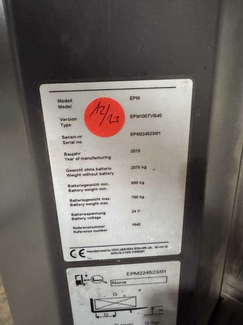 Used Forklift UniCarriers 100TVI540EPM - 1.779 Std. - HH 5.400 mm Aukšto kėlimo krautuvas (> 6 m) (Image 18) Used Forklift UniCarriers 100TVI540EPM - 1.779 Std. - HH 5.400 mm Aukšto kėlimo krautuvas (> 6 m) (Image 18)