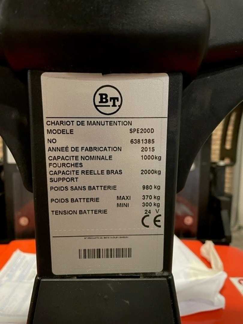 Used Forklift BT SPE200D Aukšto kėlimo krautuvas su grąžulu (Image 4) Used Forklift BT SPE200D Aukšto kėlimo krautuvas su grąžulu (Image 4)