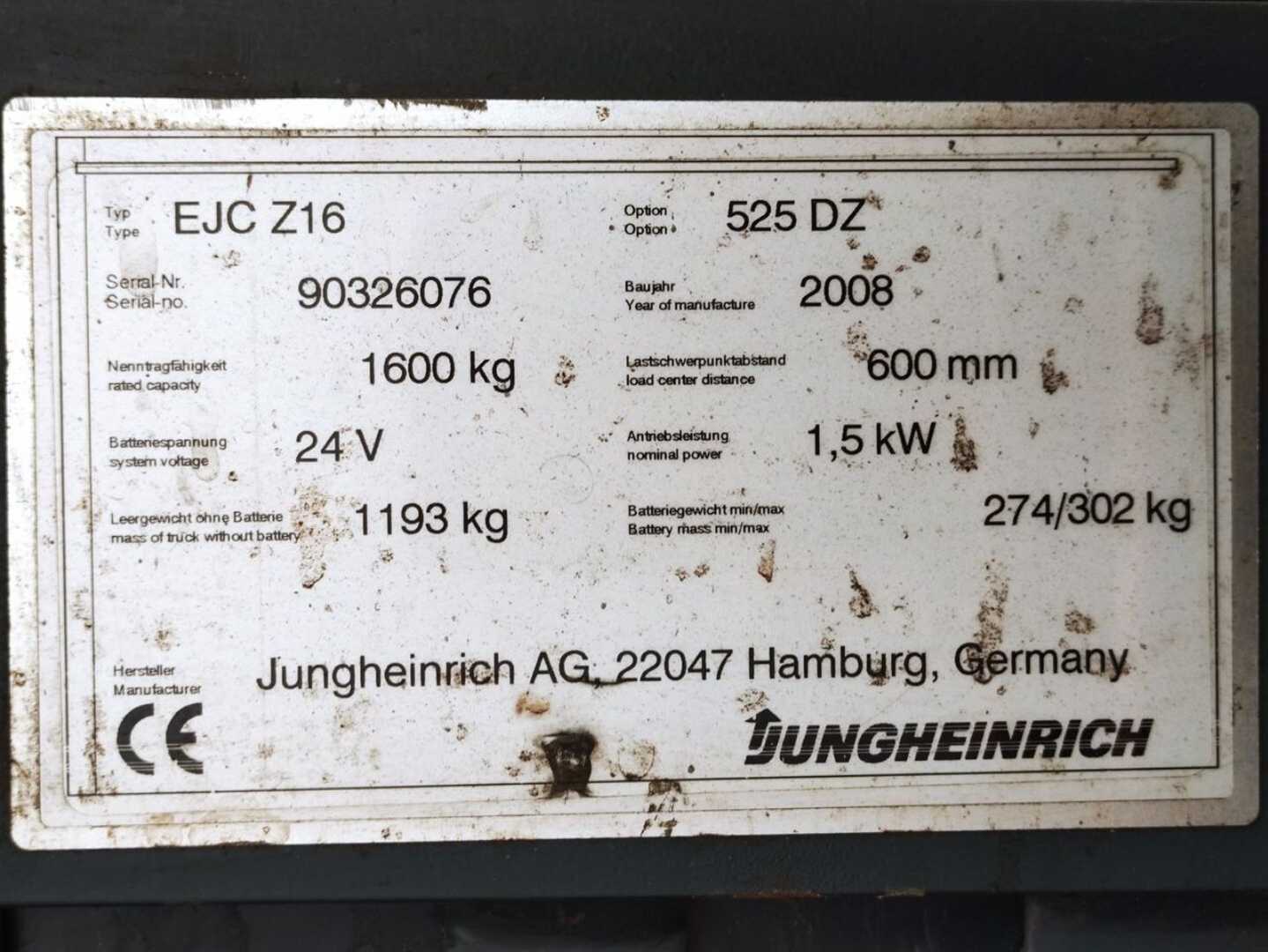 Used Forklift Jungheinrich EJC Z16 Aukšto kėlimo krautuvas su grąžulu (Image 5) Used Forklift Jungheinrich EJC Z16 Aukšto kėlimo krautuvas su grąžulu (Image 5)