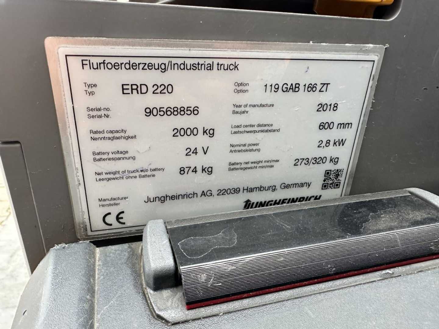 Used Forklift Jungheinrich ERD 220 LI Baujahr 2018/ HH 1,66M / 25 x Vorhanden Aukšto kėlimo krautuvas su grąžulu (Image 7) Used Forklift Jungheinrich ERD 220 LI Baujahr 2018/ HH 1,66M / 25 x Vorhanden Aukšto kėlimo krautuvas su grąžulu (Image 7)