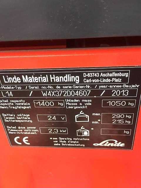Used Forklift Linde L14 Aukšto kėlimo krautuvas su grąžulu (Image 2) Used Forklift Linde L14 Aukšto kėlimo krautuvas su grąžulu (Image 2)