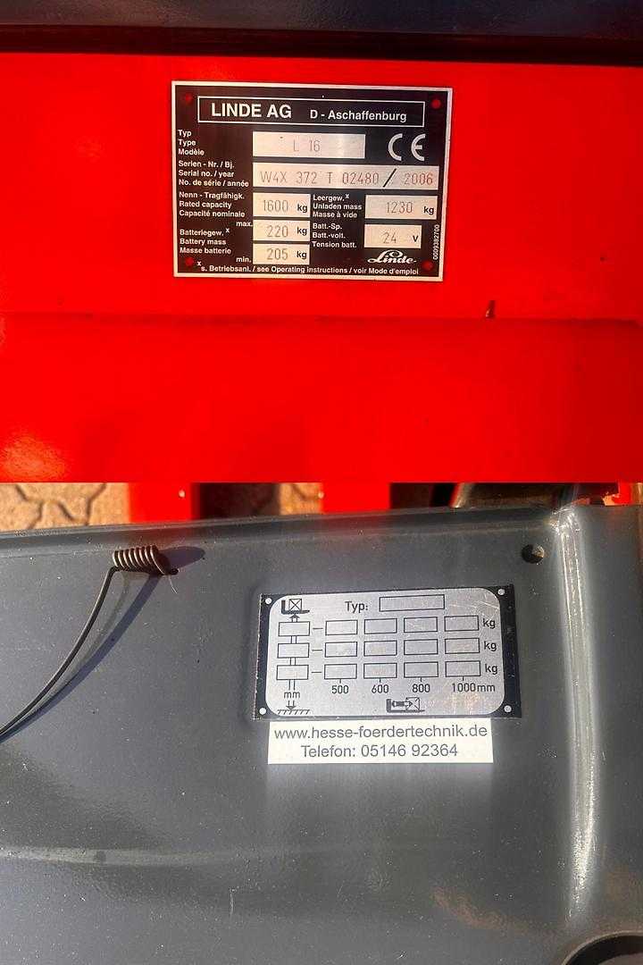 Used Forklift Linde L16 Aukšto kėlimo krautuvas su grąžulu (Image 5) Used Forklift Linde L16 Aukšto kėlimo krautuvas su grąžulu (Image 5)
