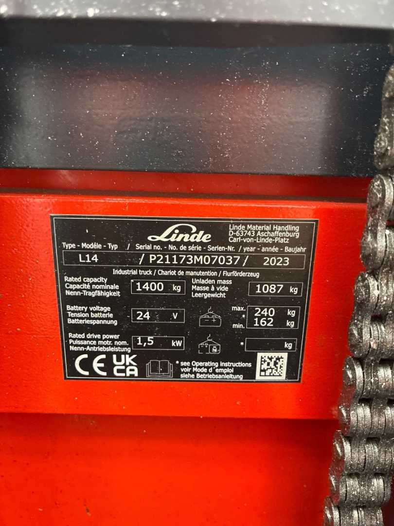 Used Forklift Linde L14-1173-01 Aukšto kėlimo krautuvas su grąžulu (Image 6) Used Forklift Linde L14-1173-01 Aukšto kėlimo krautuvas su grąžulu (Image 6)