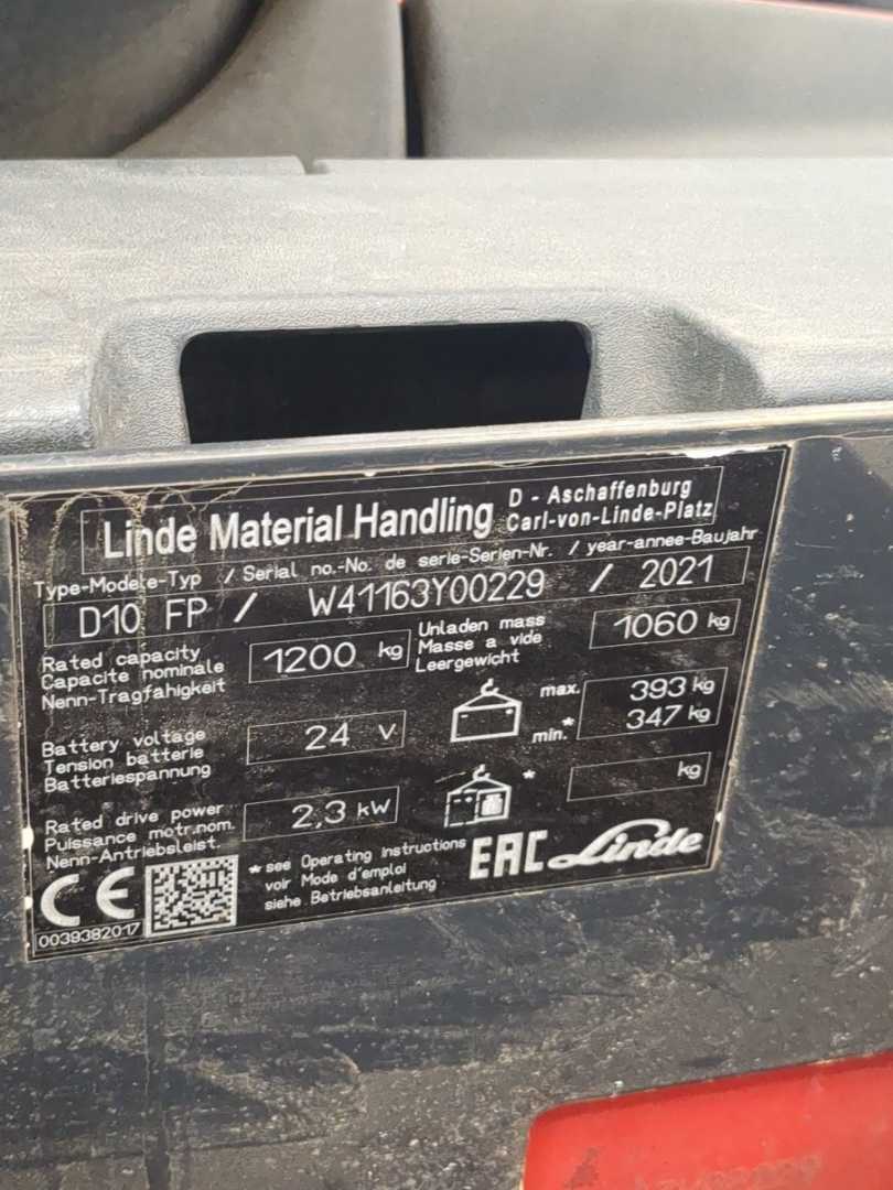 Used Forklift Linde D10FP-1163-01 Aukšto kėlimo krautuvas su grąžulu (Image 6)