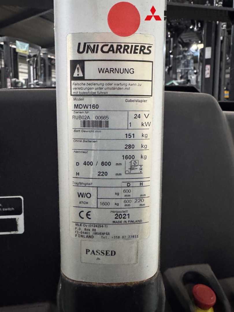 Used Forklift Mitsubishi MDW160 - 426 Std. - HH 220 mm Aukšto kėlimo krautuvas su grąžulu (Image 12) Used Forklift Mitsubishi MDW160 - 426 Std. - HH 220 mm Aukšto kėlimo krautuvas su grąžulu (Image 12)