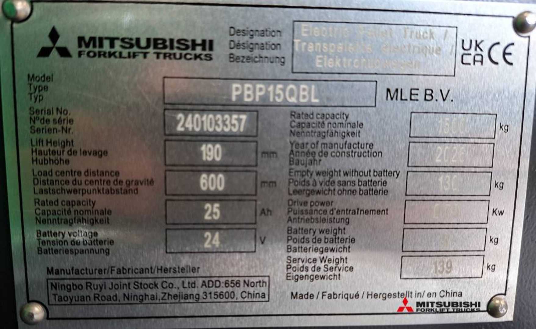 Used Forklift Mitsubishi PBP 15 QBL Aukšto kėlimo krautuvas su grąžulu (Image 5) Used Forklift Mitsubishi PBP 15 QBL Aukšto kėlimo krautuvas su grąžulu (Image 5)