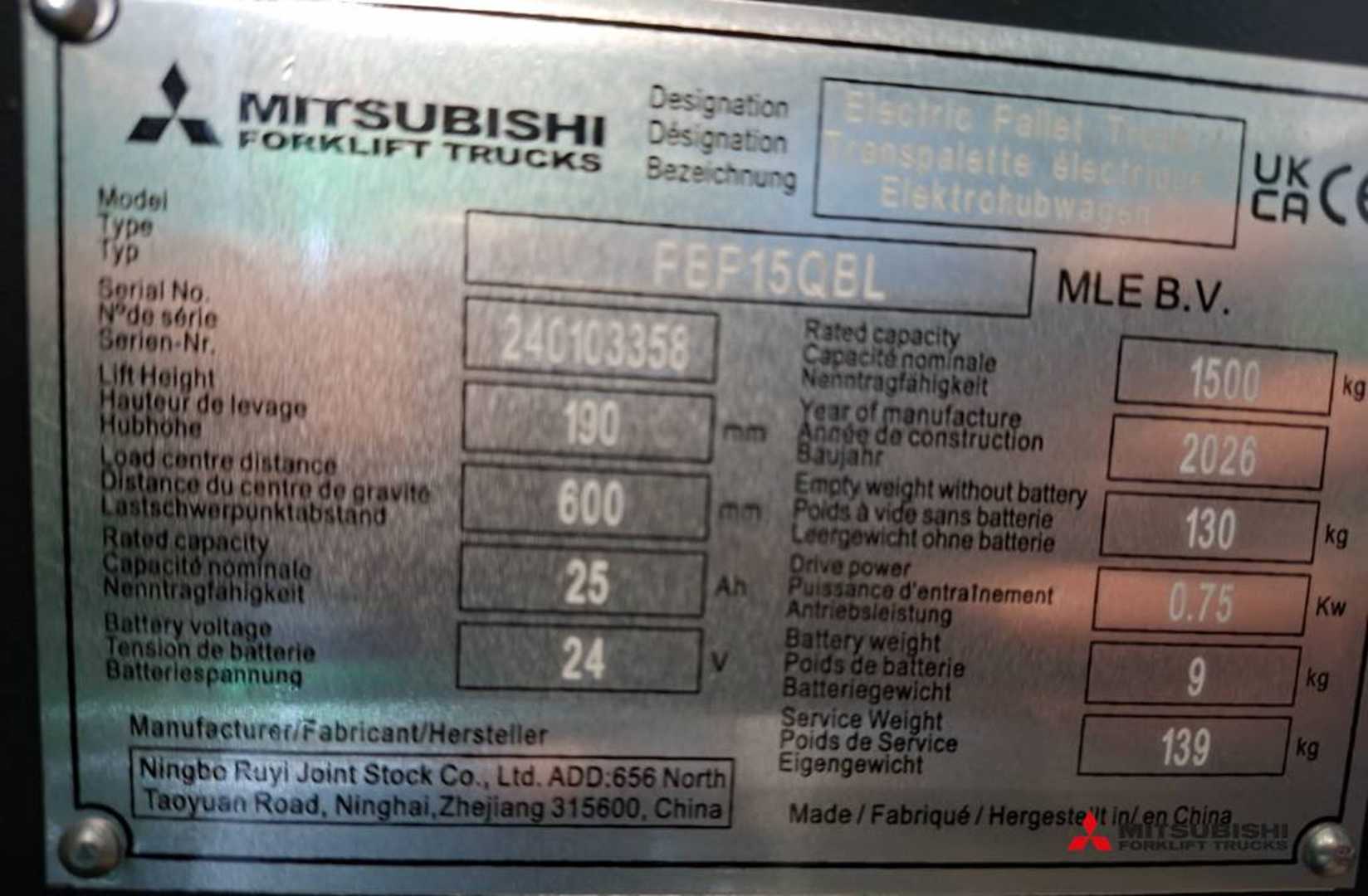 Used Forklift Mitsubishi PBP 15 QBL Aukšto kėlimo krautuvas su grąžulu (Image 5) Used Forklift Mitsubishi PBP 15 QBL Aukšto kėlimo krautuvas su grąžulu (Image 5)