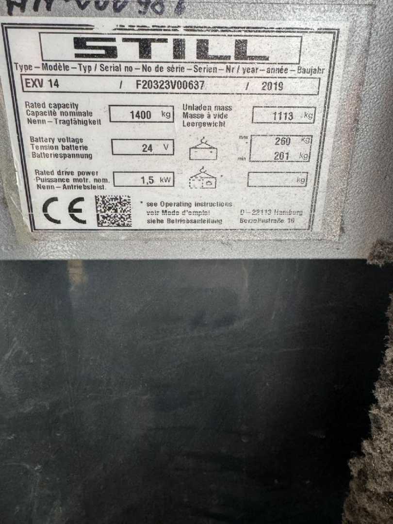Used Forklift STILL EXV14 Aukšto kėlimo krautuvas su grąžulu (Image 5) Used Forklift STILL EXV14 Aukšto kėlimo krautuvas su grąžulu (Image 5)