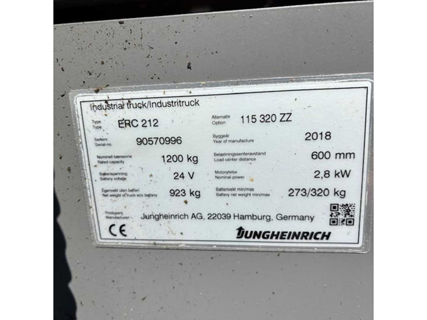 Used Forklift Jungheinrich ERC 212 3200ZZ Aukšto kėlimo krautuvas su vairuotojo stovu (ar keleivio platforma) (Image 5) Used Forklift Jungheinrich ERC 212 3200ZZ Aukšto kėlimo krautuvas su vairuotojo stovu (ar keleivio platforma) (Image 5)