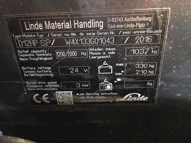 Used Forklift Linde D12HPSP/133 Aukšto kėlimo krautuvas su vairuotojo stovu (ar keleivio platforma) (Image 6) Used Forklift Linde D12HPSP/133 Aukšto kėlimo krautuvas su vairuotojo stovu (ar keleivio platforma) (Image 6)