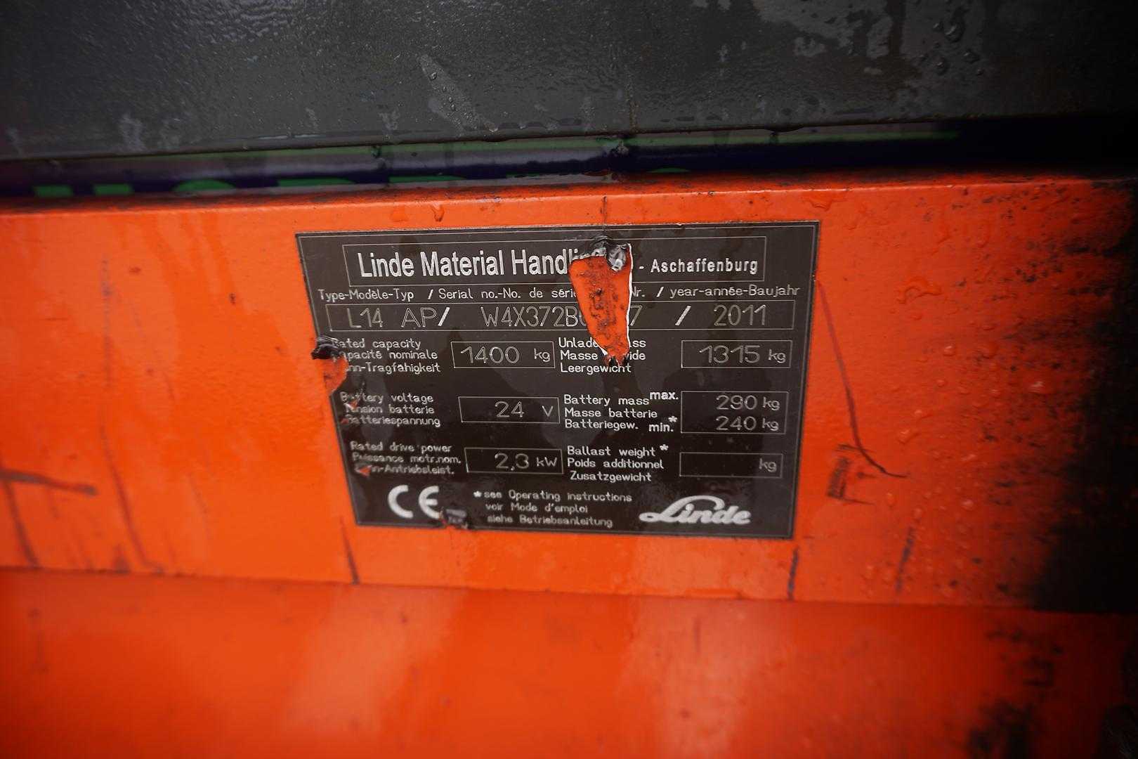 Used Forklift Linde L 14 AP Aukšto kėlimo krautuvas su vairuotojo stovu (ar keleivio platforma) (Image 7) Used Forklift Linde L 14 AP Aukšto kėlimo krautuvas su vairuotojo stovu (ar keleivio platforma) (Image 7)