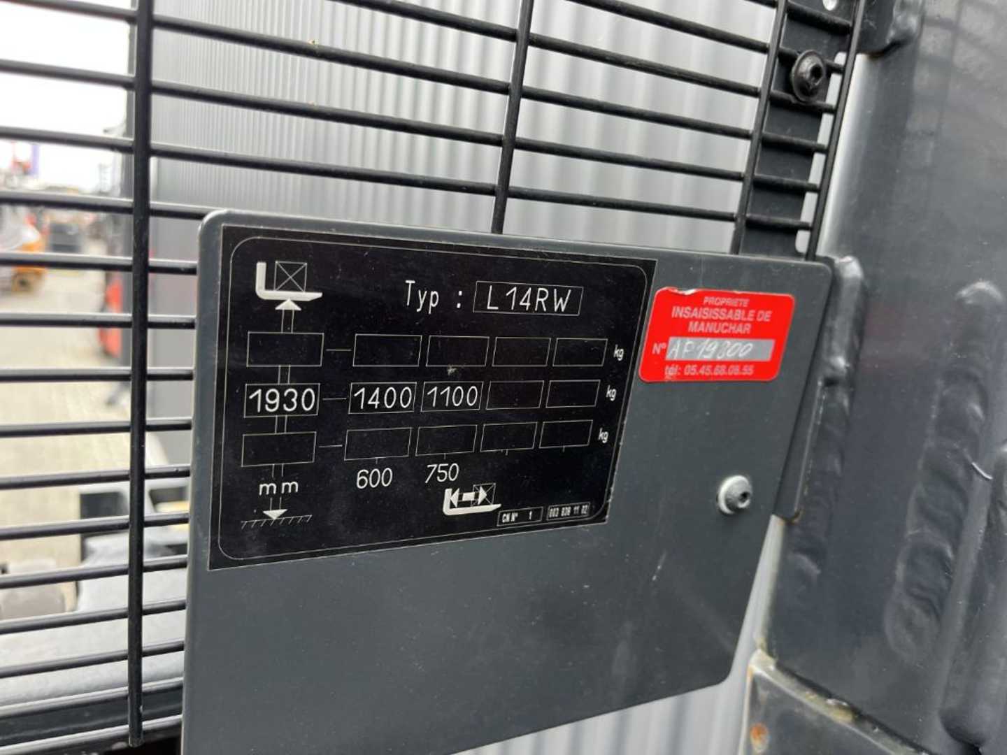 Used Forklift Linde L14RW Aukšto kėlimo krautuvas su vairuotojo sėdyne (Image 5)