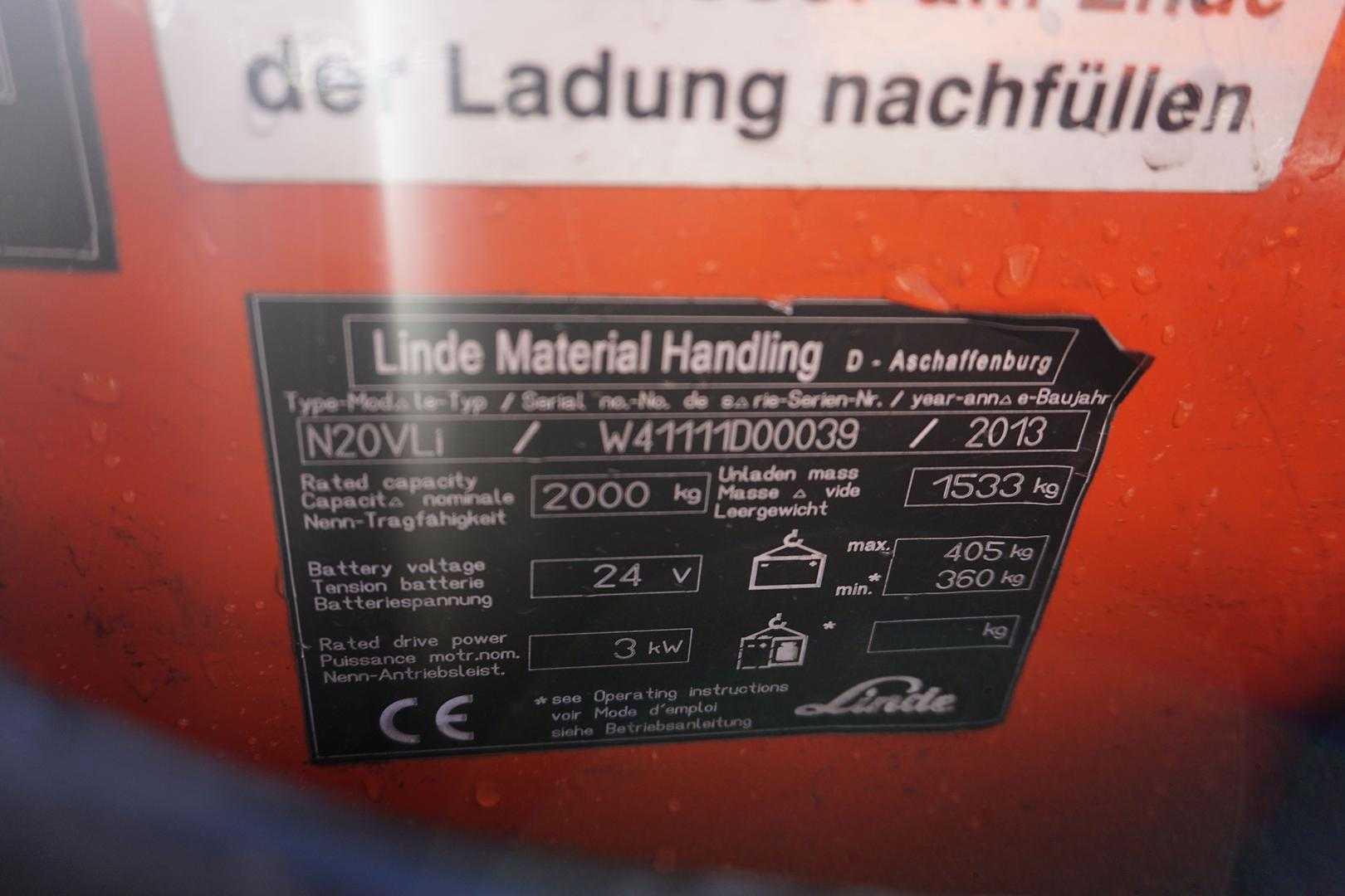 Used Forklift Linde N 20 VLi - 2013er Kiti (Image 8) Used Forklift Linde N 20 VLi - 2013er Kiti (Image 8)