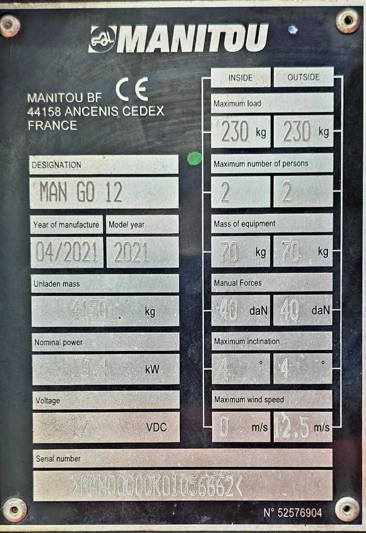Used Forklift Manitou ManGo 12 Kiti (Image 15) Used Forklift Manitou ManGo 12 Kiti (Image 15)