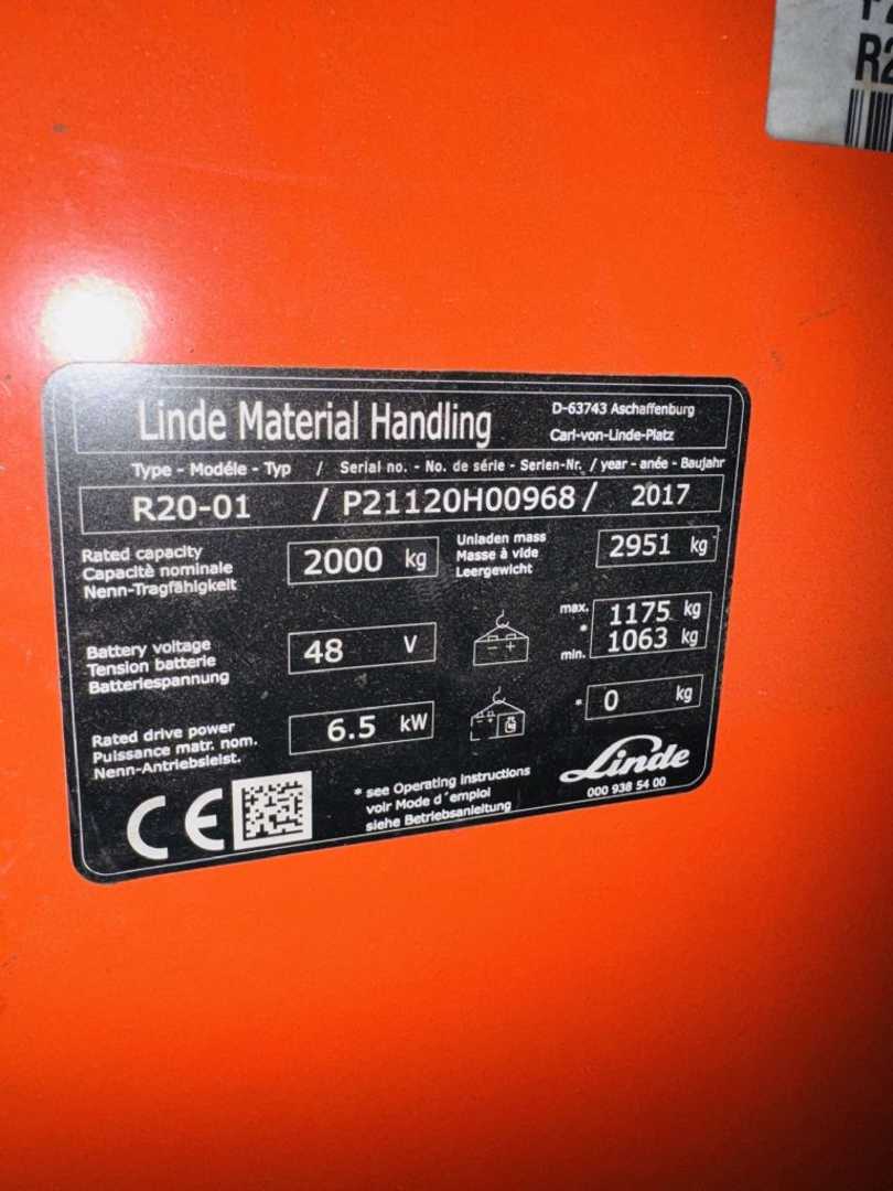 Used Forklift Linde R 20 -01Triplex Krautuvas su stumiamu stiebu (Image 10)