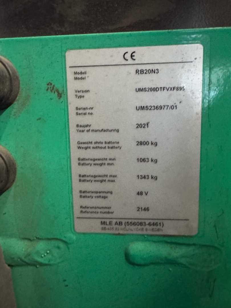 Used Forklift Mitsubishi RB20N3 - 5.435 Std. - HH 8.950 mm Krautuvas su stumiamu stiebu (Image 5) Used Forklift Mitsubishi RB20N3 - 5.435 Std. - HH 8.950 mm Krautuvas su stumiamu stiebu (Image 5)