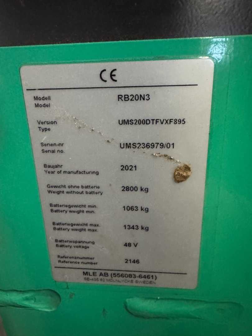 Used Forklift Mitsubishi RB20N3 - 4.785 Std. - HH 8.950 mm Krautuvas su stumiamu stiebu (Image 11) Used Forklift Mitsubishi RB20N3 - 4.785 Std. - HH 8.950 mm Krautuvas su stumiamu stiebu (Image 11)