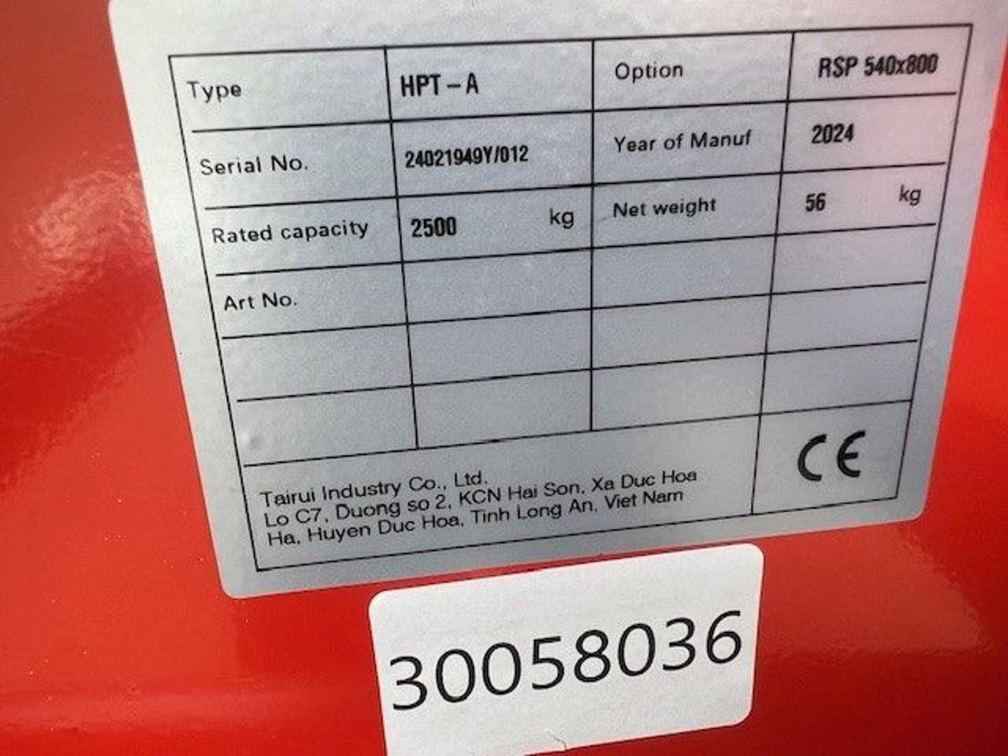 Used Forklift Noble HPT A25 800X540 Rankinis šakinis vežimėlis (rankinis) (Image 7)