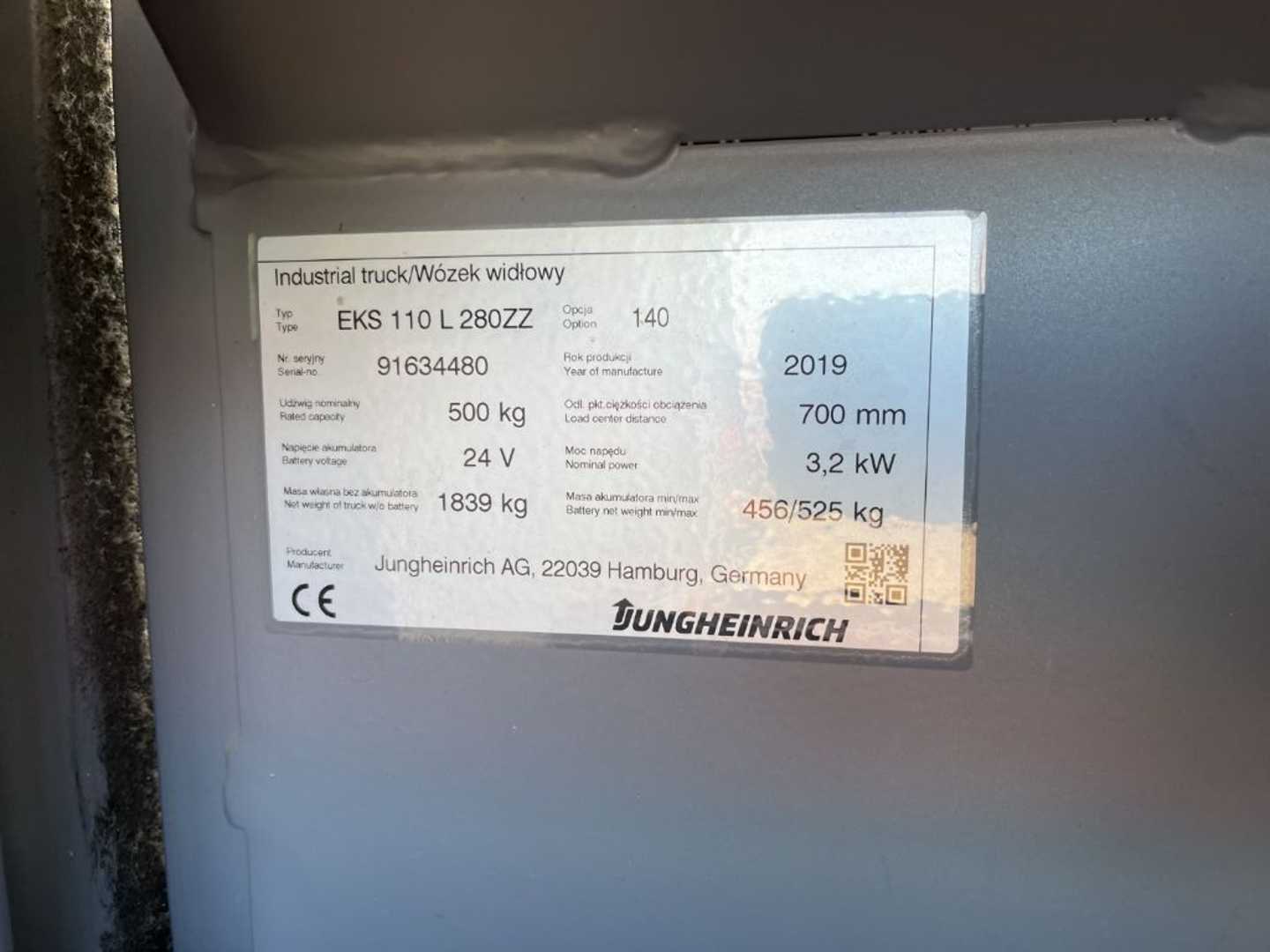 Used Forklift Jungheinrich EKS110 Vidutinio kėlimo krautuvas (2,5–6 m) (Image 4) Used Forklift Jungheinrich EKS110 Vidutinio kėlimo krautuvas (2,5–6 m) (Image 4)