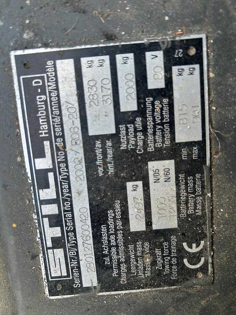 Used Forklift STILL R 08-20 Vilkikas (Image 5) Used Forklift STILL R 08-20 Vilkikas (Image 5)