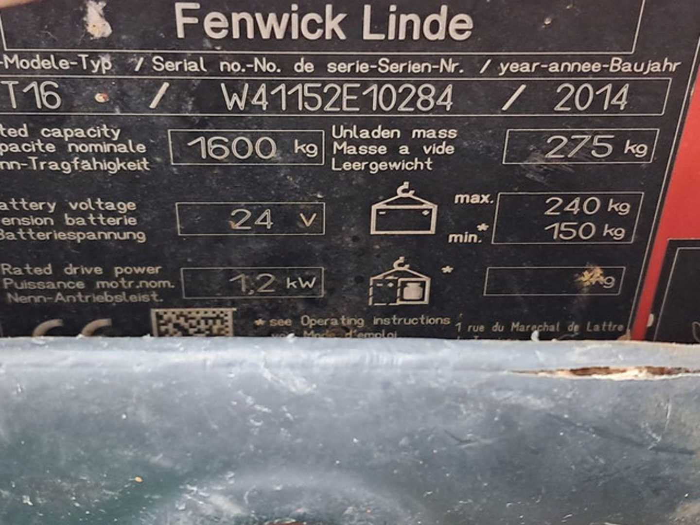 Used Forklift Linde T16 Žemas vežimėlis (pusiau elektrinis) (Image 8) Used Forklift Linde T16 Žemas vežimėlis (pusiau elektrinis) (Image 8)