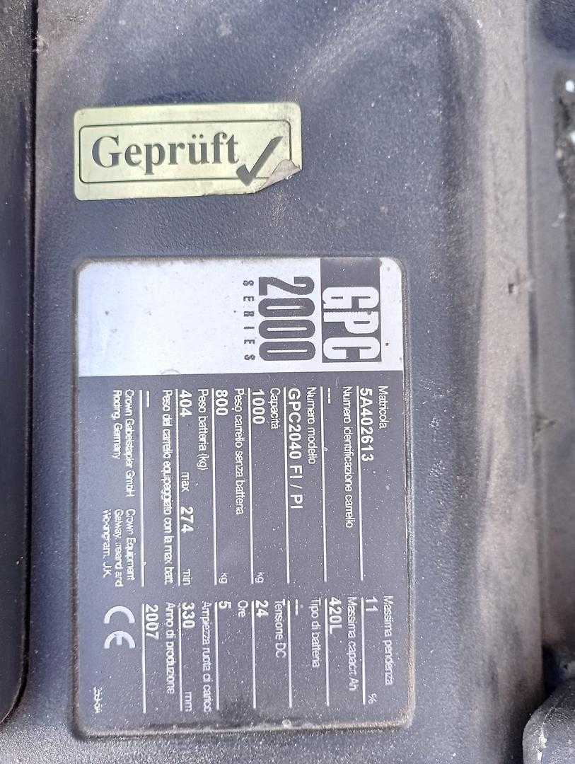 Used Forklift Crown GPC 2040 FI/PI Žemo kėlimo krautuvas (< 2,5 m) (Image 6) Used Forklift Crown GPC 2040 FI/PI Žemo kėlimo krautuvas (< 2,5 m) (Image 6)