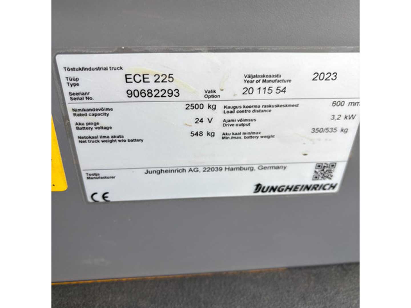 Used Forklift Jungheinrich ECE 225 1150mm Žemo kėlimo krautuvas (< 2,5 m) (Image 5) Used Forklift Jungheinrich ECE 225 1150mm Žemo kėlimo krautuvas (< 2,5 m) (Image 5)