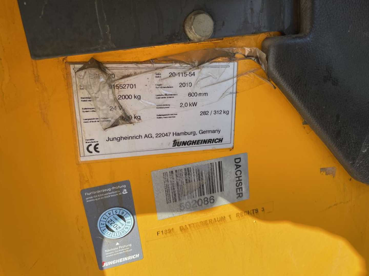 Used Forklift Jungheinrich ESE 120 Baujahr 2010 Gabeleange 1150mm Žemo kėlimo krautuvas (< 2,5 m) (Image 4)