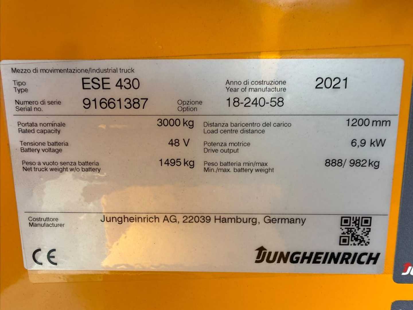 Used Forklift Jungheinrich ESE 430 Baujahr 2021Nur 3 stunden Neuwertig Žemo kėlimo krautuvas (< 2,5 m) (Image 6) Used Forklift Jungheinrich ESE 430 Baujahr 2021Nur 3 stunden Neuwertig Žemo kėlimo krautuvas (< 2,5 m) (Image 6)