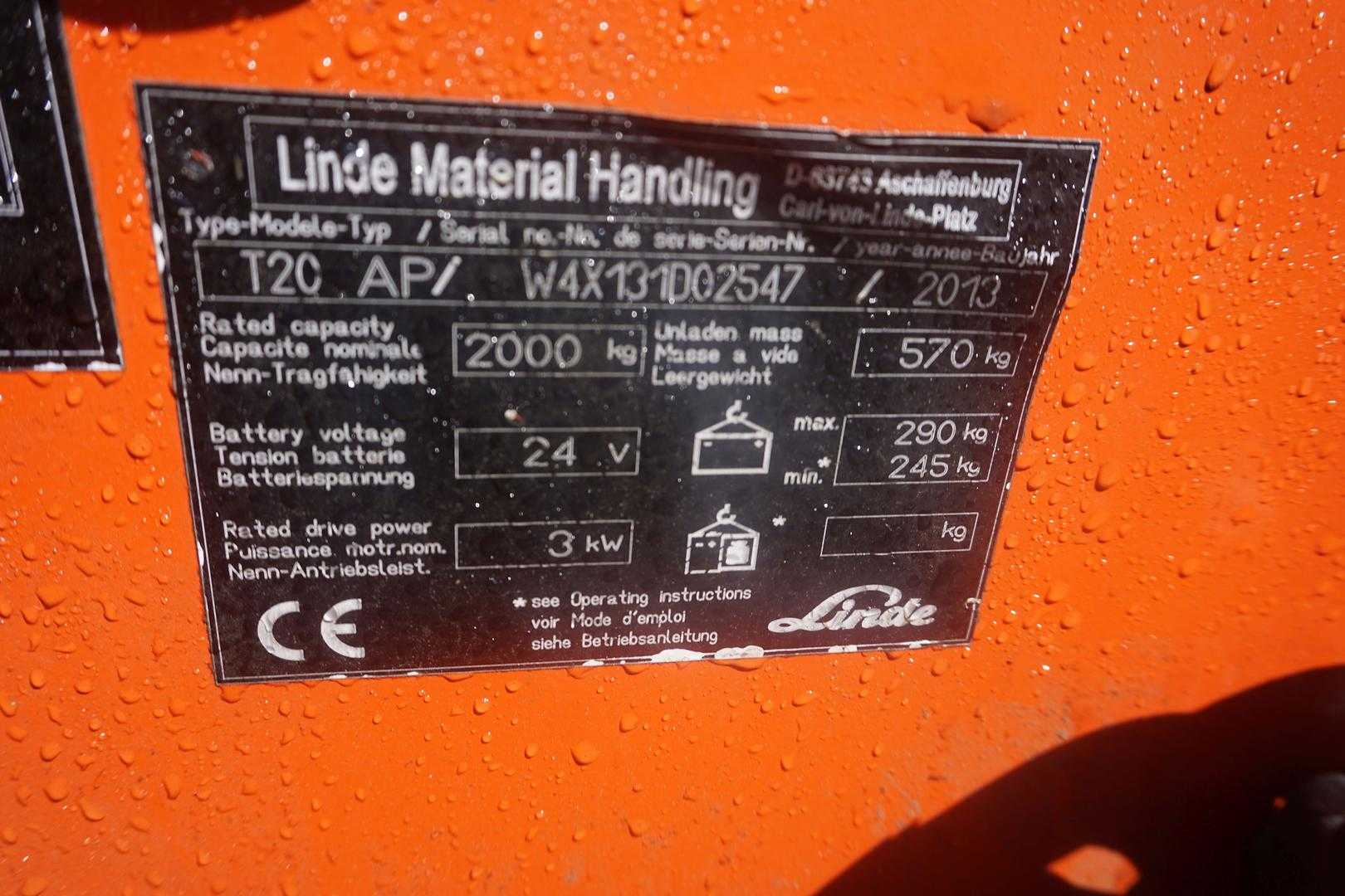Used Forklift Linde T 20 AP Žemo kėlimo krautuvas (< 2,5 m) (Image 7) Used Forklift Linde T 20 AP Žemo kėlimo krautuvas (< 2,5 m) (Image 7)