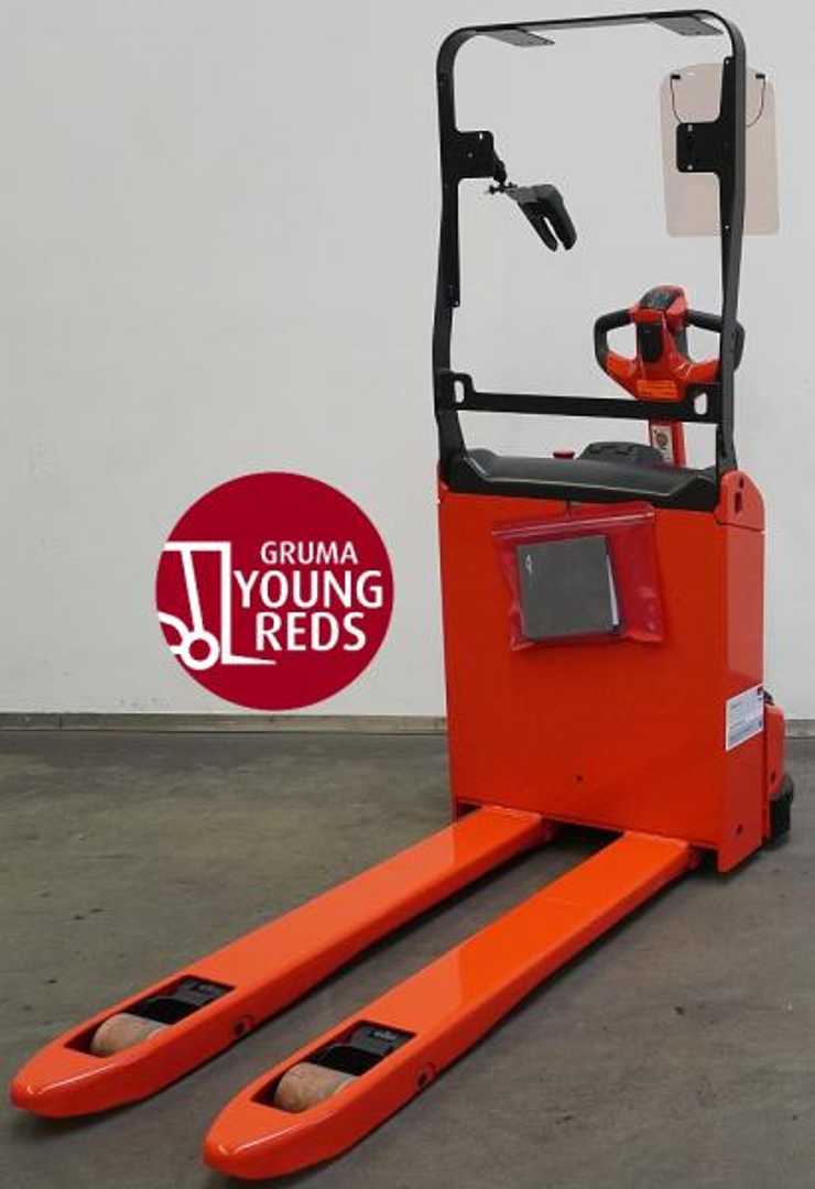 Used Forklift Linde T 14 ION 1155-00 Žemo kėlimo krautuvas su grąžulu (Image 1)