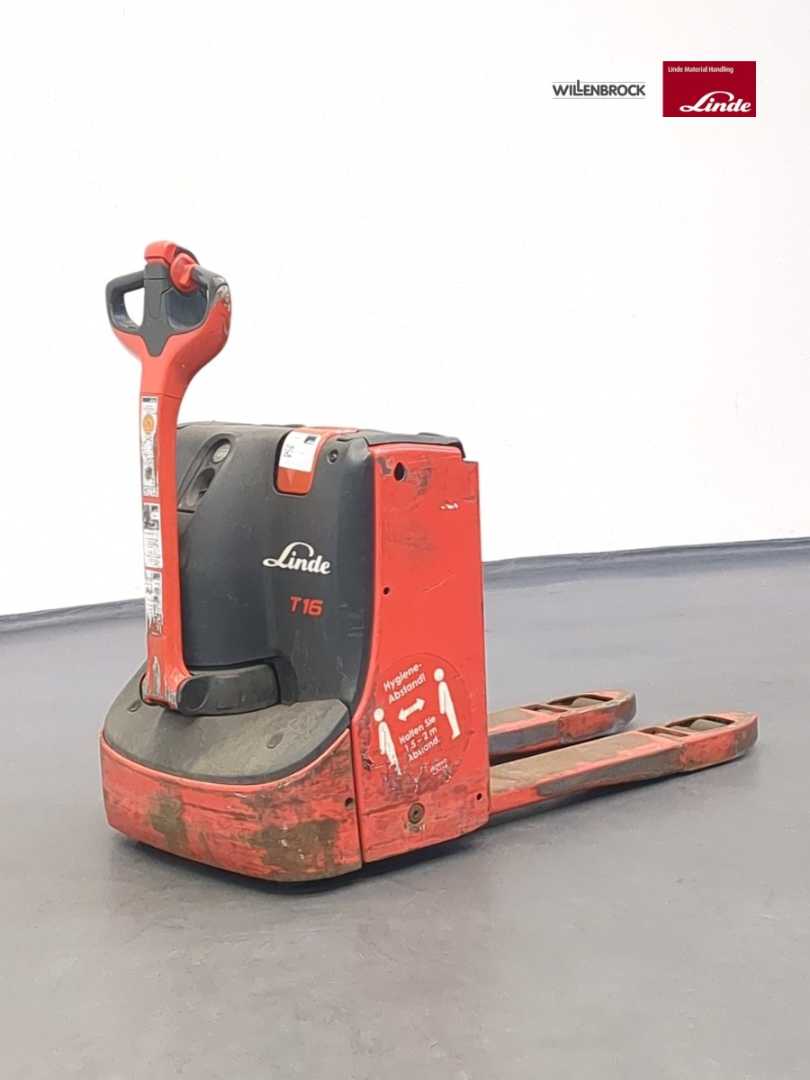Used Forklift Linde T16-1152-02 Žemo kėlimo krautuvas su grąžulu (Image 1)