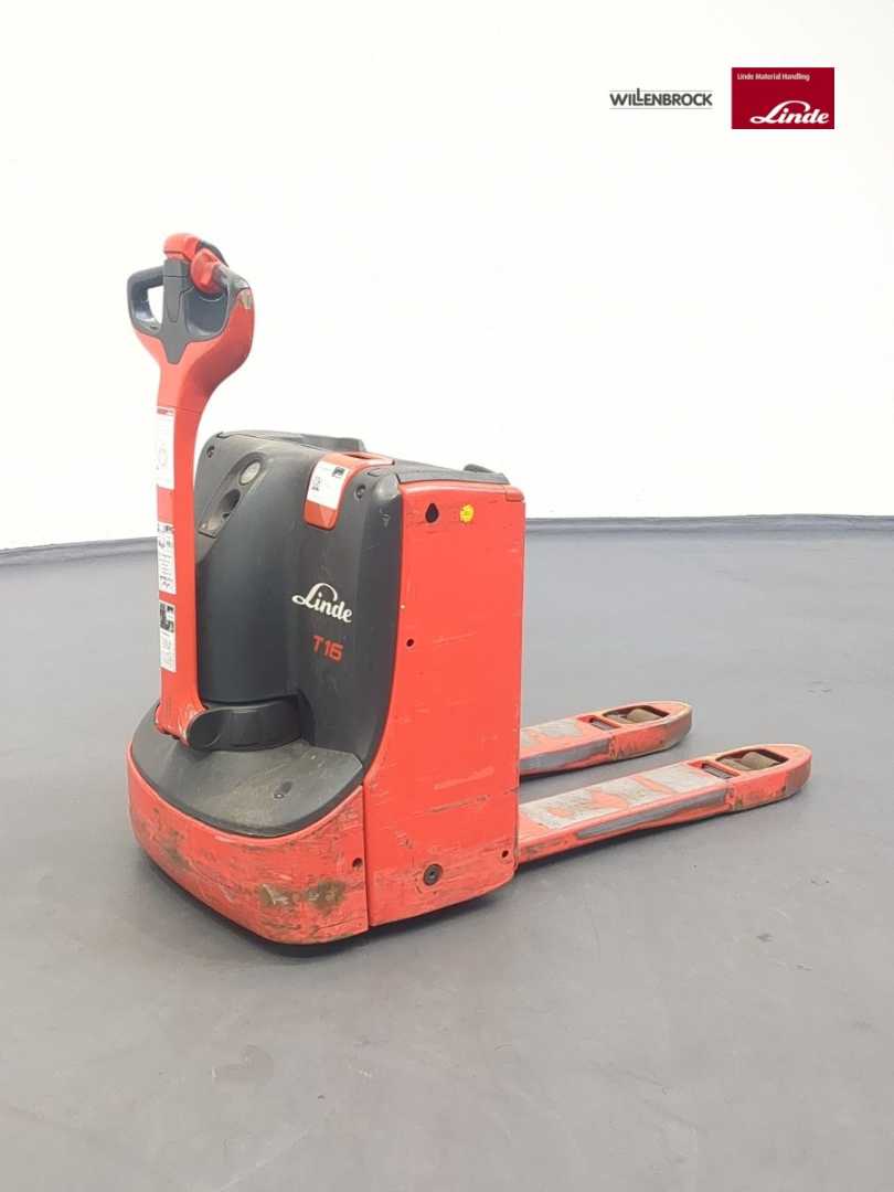 Used Forklift Linde T16-1152-02 Žemo kėlimo krautuvas su grąžulu (Image 1)
