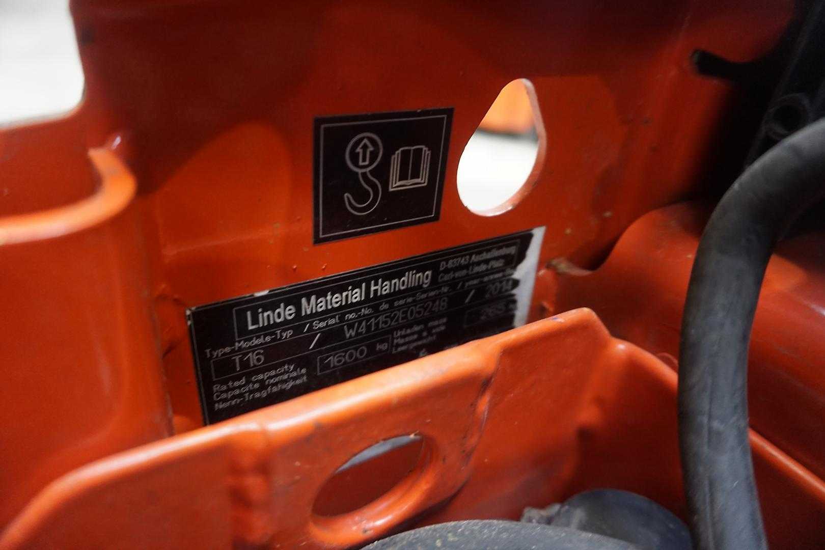 Used Forklift Linde T 16 - 2.648 Stunden Žemo kėlimo krautuvas su grąžulu (Image 2) Used Forklift Linde T 16 - 2.648 Stunden Žemo kėlimo krautuvas su grąžulu (Image 2)