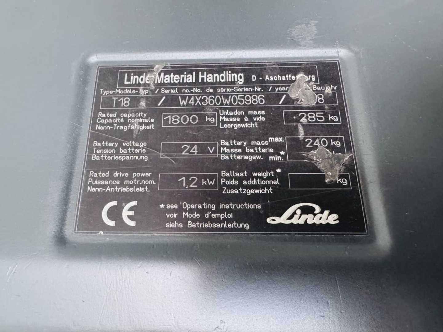 Used Forklift Linde T 18 Žemo kėlimo krautuvas su grąžulu (Image 5) Used Forklift Linde T 18 Žemo kėlimo krautuvas su grąžulu (Image 5)