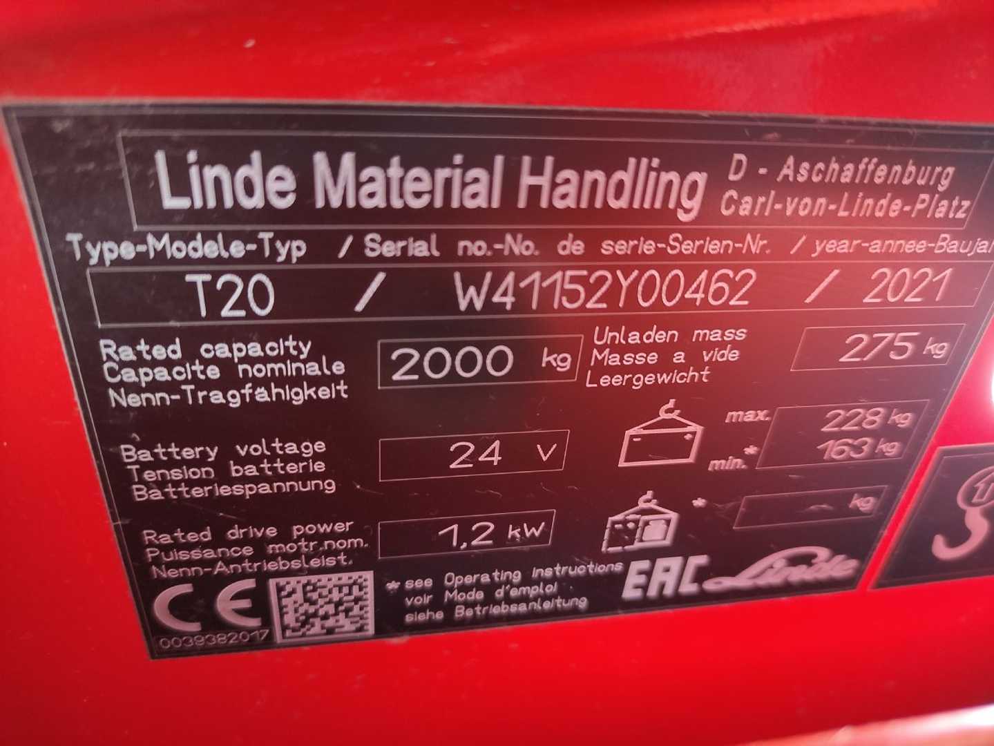 Used Forklift Linde T20/1152 Lack neu Žemo kėlimo krautuvas su grąžulu (Image 5)