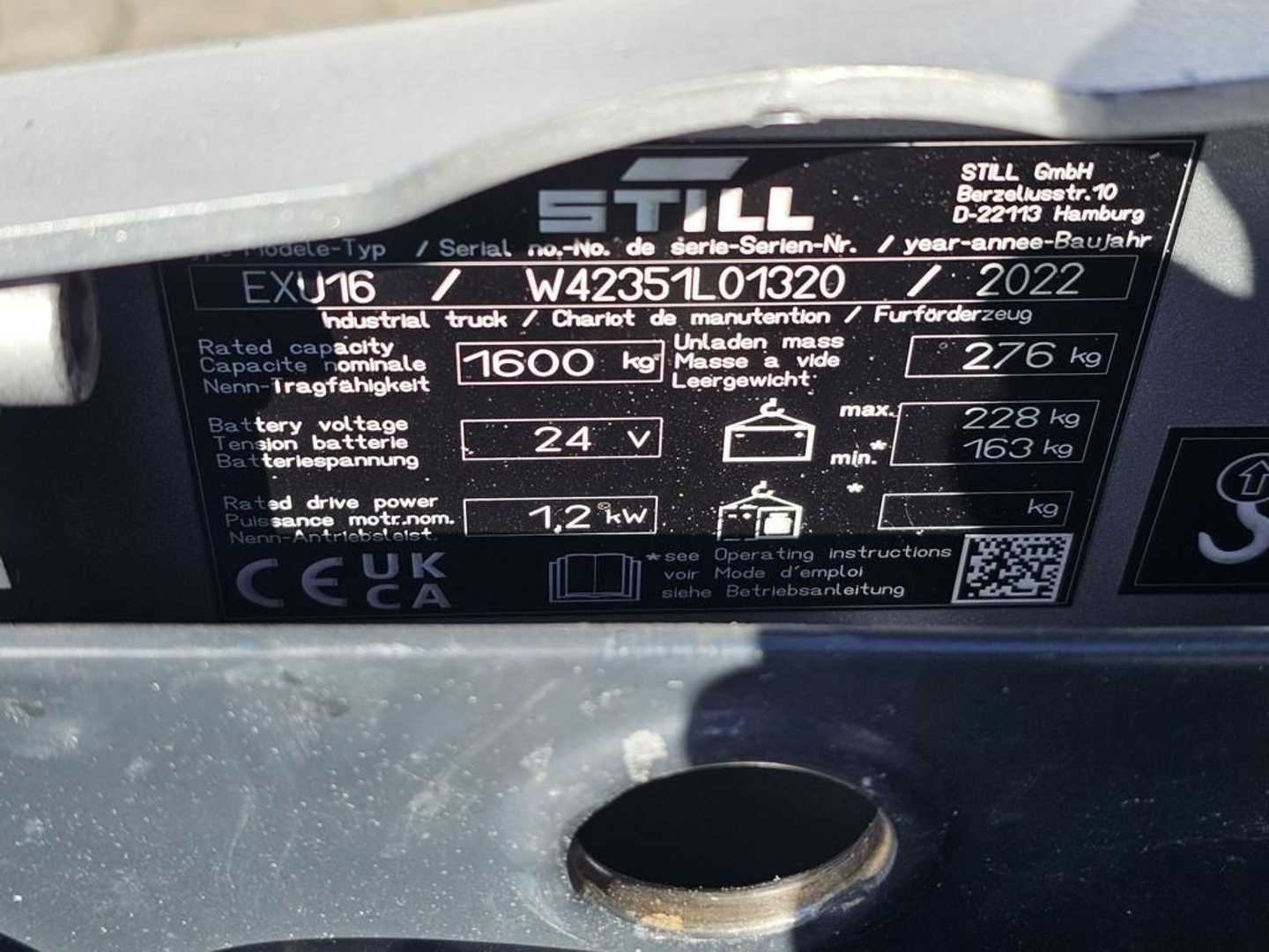 Used Forklift STILL EXU16 Žemo kėlimo krautuvas su grąžulu (Image 11)