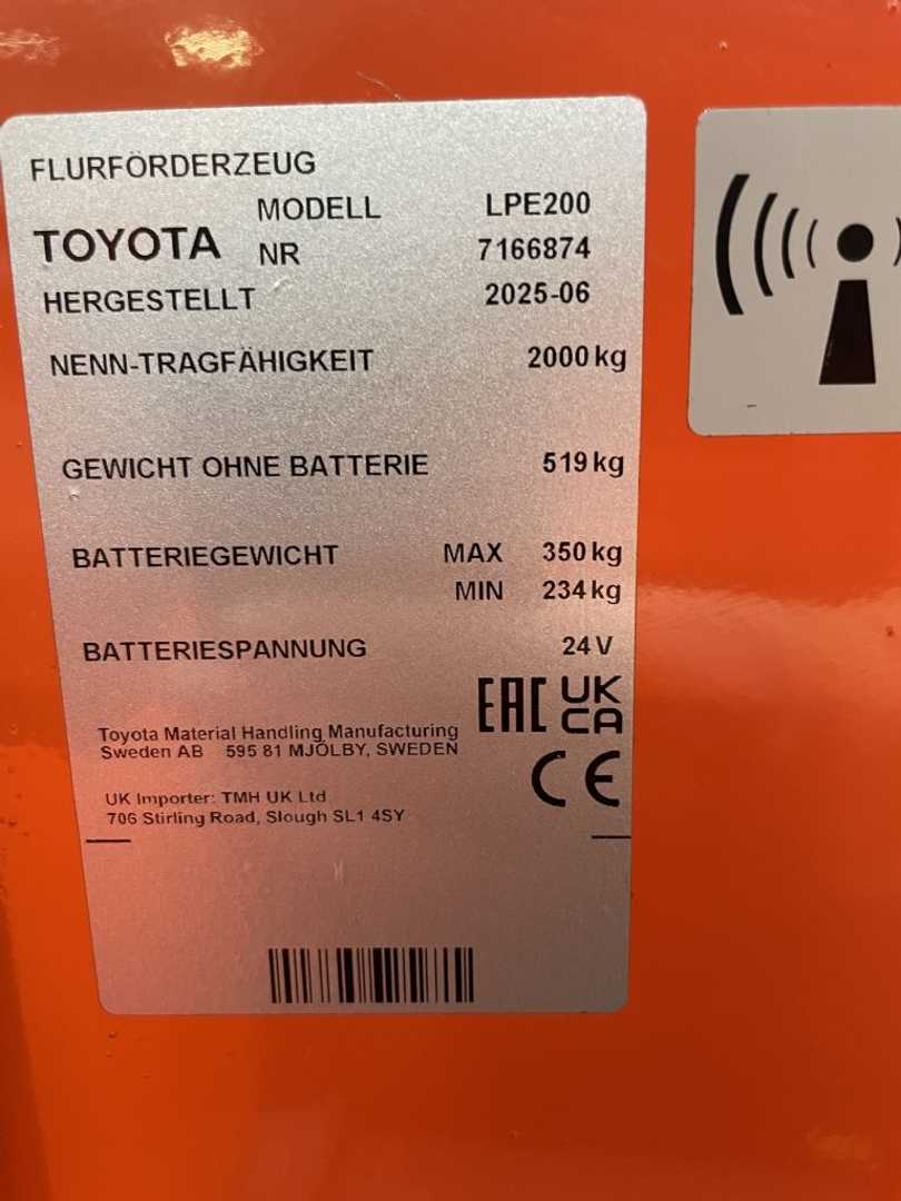 Used Forklift Toyota LPE200 *sofort verfügbar* Žemo kėlimo krautuvas su grąžulu (Image 1) Used Forklift Toyota LPE200 *sofort verfügbar* Žemo kėlimo krautuvas su grąžulu (Image 1)