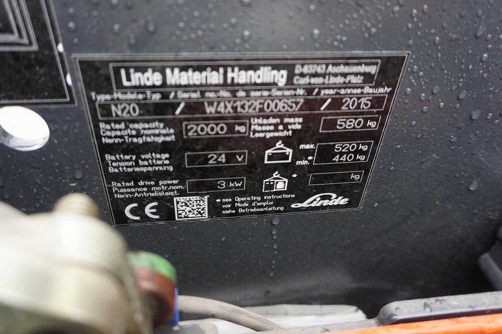 Used Forklift Linde N 20 - 2015 Žemo kėlimo krautuvas su vairuotojo stovu (ar keleivio platforma) (Image 2) Used Forklift Linde N 20 - 2015 Žemo kėlimo krautuvas su vairuotojo stovu (ar keleivio platforma) (Image 2)
