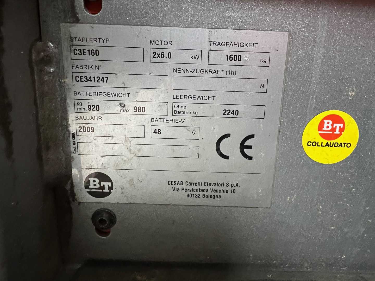 Used Forklift BT C3E160 3 riteņu dakšu iekrāvējs (Image 8) Used Forklift BT C3E160 3 riteņu dakšu iekrāvējs (Image 8)