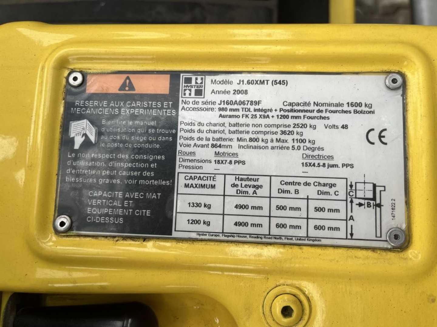 Used Forklift Hyster J1.60XMT 3 riteņu dakšu iekrāvējs (Image 4) Used Forklift Hyster J1.60XMT 3 riteņu dakšu iekrāvējs (Image 4)