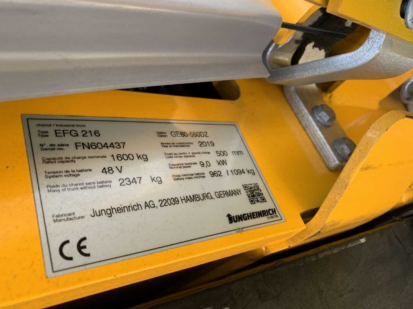Used Forklift Jungheinrich EFG216 3 riteņu dakšu iekrāvējs (Image 4)