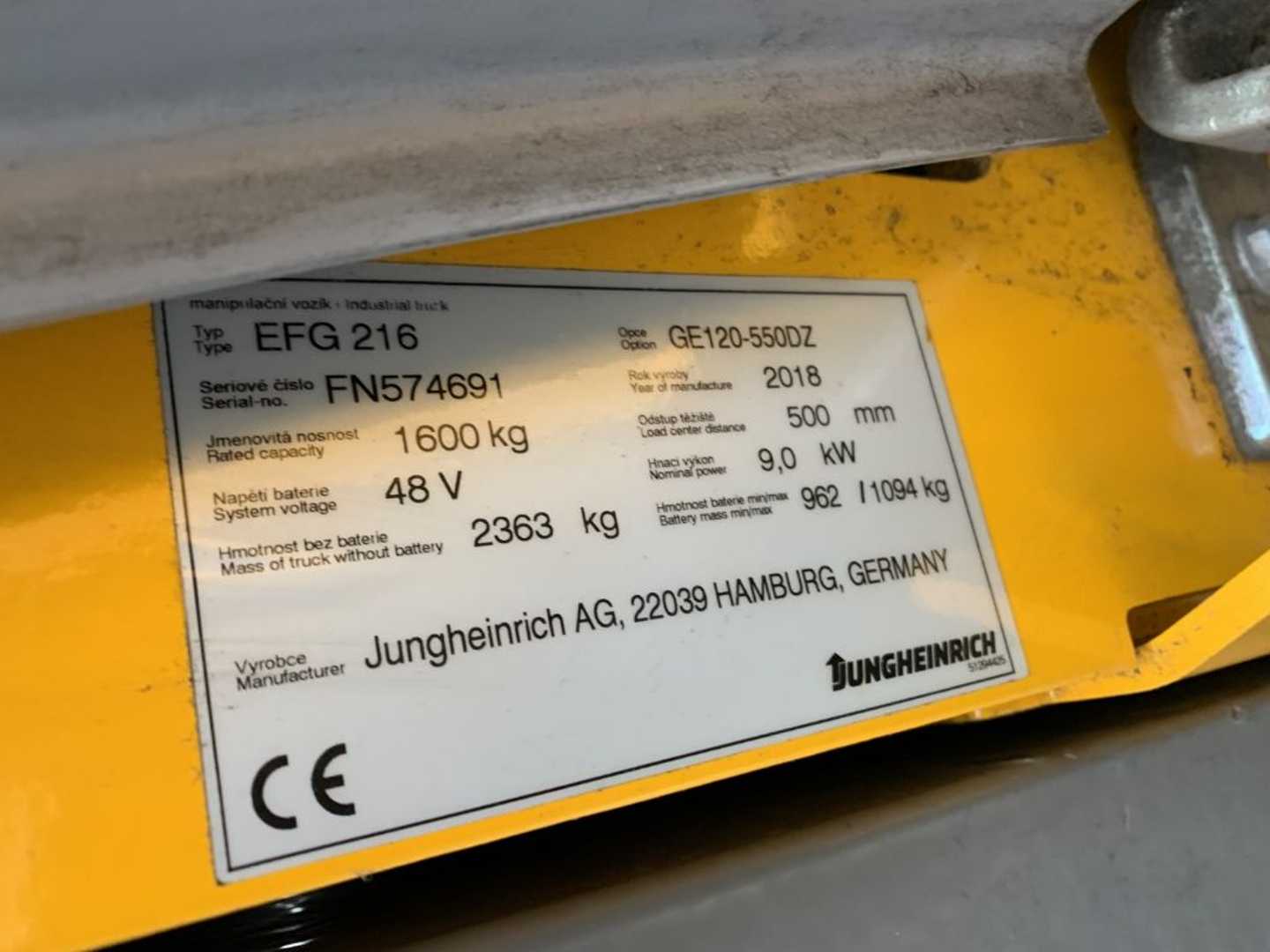 Used Forklift Jungheinrich EFG216 3 riteņu dakšu iekrāvējs (Image 4) Used Forklift Jungheinrich EFG216 3 riteņu dakšu iekrāvējs (Image 4)