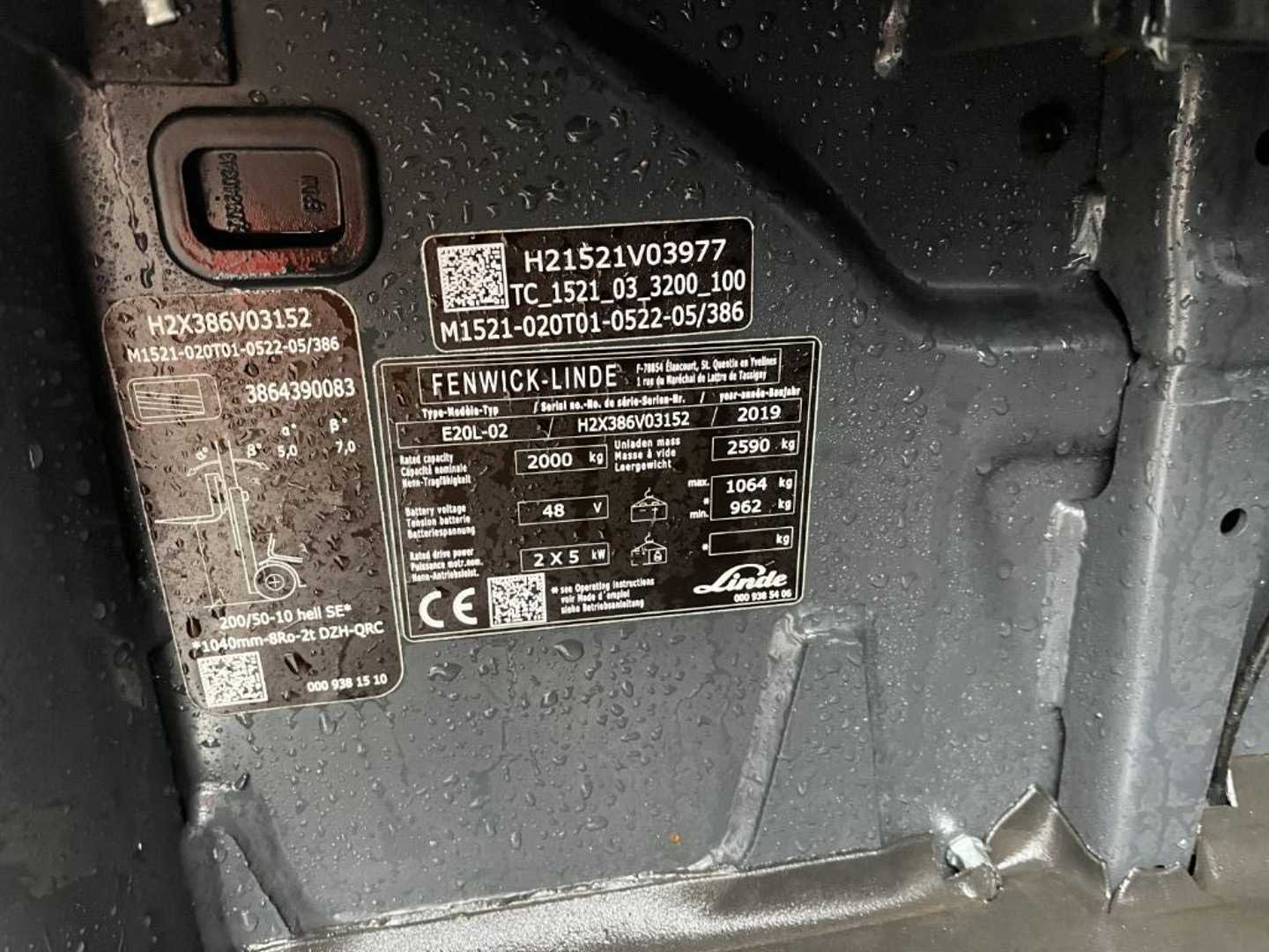 Used Forklift Linde E20L-02 3 riteņu dakšu iekrāvējs (Image 4)