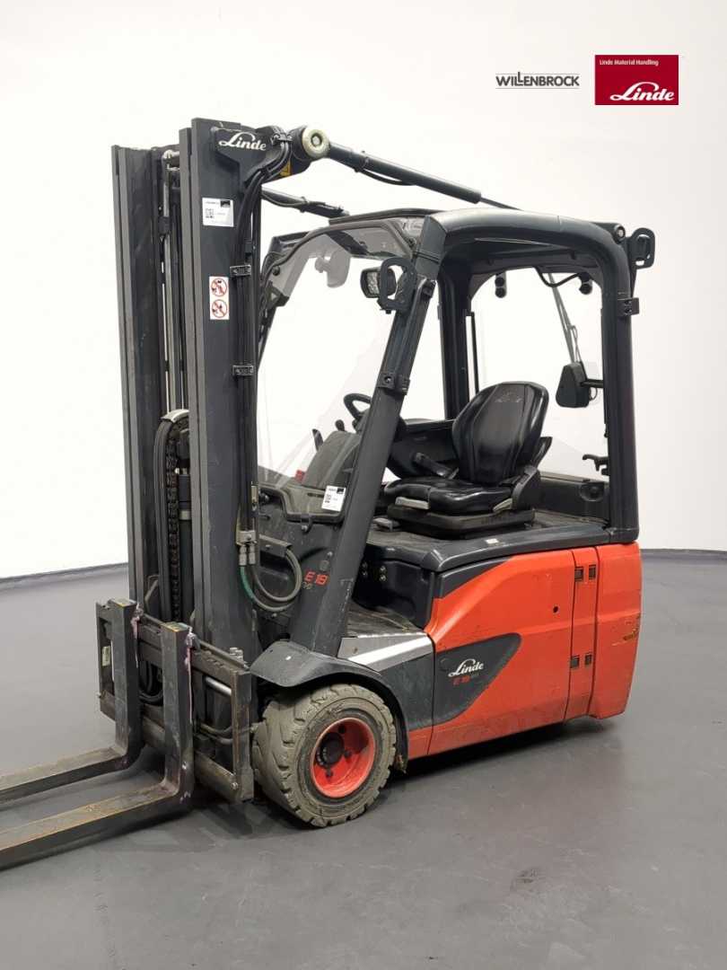 Used Forklift Linde E18-386-02 3 riteņu dakšu iekrāvējs (Image 1) Used Forklift Linde E18-386-02 3 riteņu dakšu iekrāvējs (Image 1)