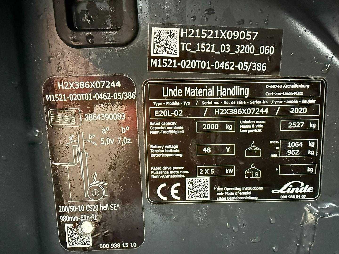 Used Forklift Linde E 20 L 3 riteņu dakšu iekrāvējs (Image 7) Used Forklift Linde E 20 L 3 riteņu dakšu iekrāvējs (Image 7)