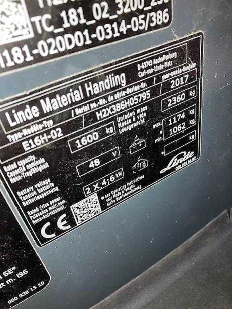 Used Forklift Linde E16H 3 riteņu dakšu iekrāvējs (Image 7) Used Forklift Linde E16H 3 riteņu dakšu iekrāvējs (Image 7)