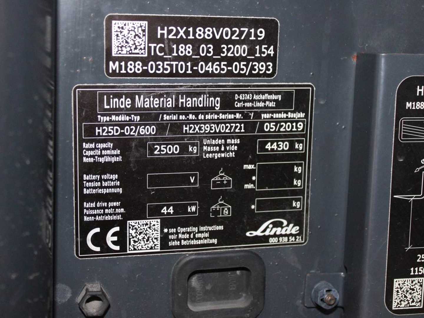 Used Forklift Linde H 25 D-02 393 4 riteņu dakšu iekrāvējs (Image 6)